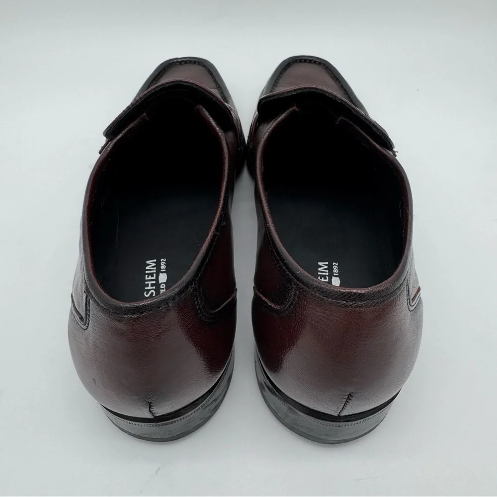 Florsheim Como Black Cherry Leather Moc Toe Strap Loafer Size 9 D